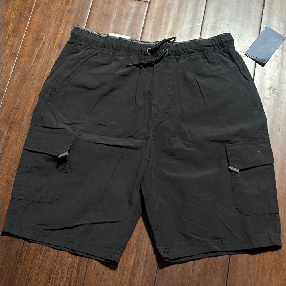 UNIVIBE Big Boys Stonedale Cotton Pull-On Cargo Shorts Black Size-L
u